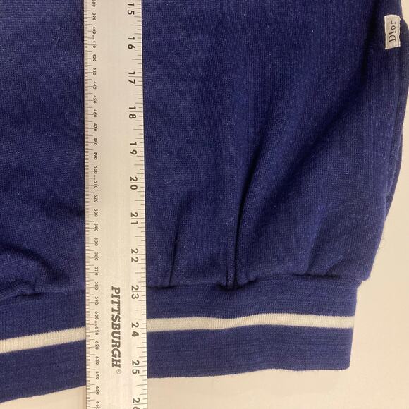 NWOT VINTAGE CHRISTIAN DIOR MONSIEUR Sweater Men M Navy Logo Pocket Cotton-blend - Picture 9 of 9
